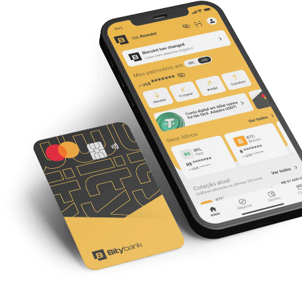 Bity Bank yellow logo symbol and text